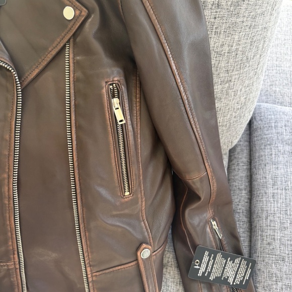 Bod & Christensen Harper Oversized Leather Boyfriend Jacket - Picture 5 of 7